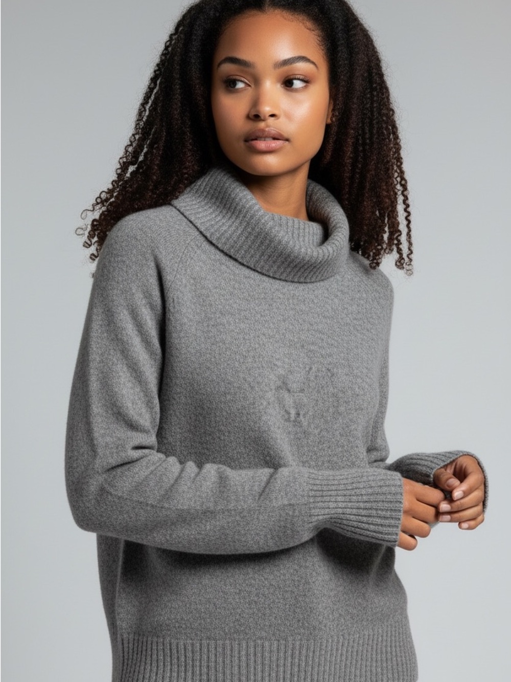 Aritzia Gray   Turtleneck Sweater Wool Yak Blend